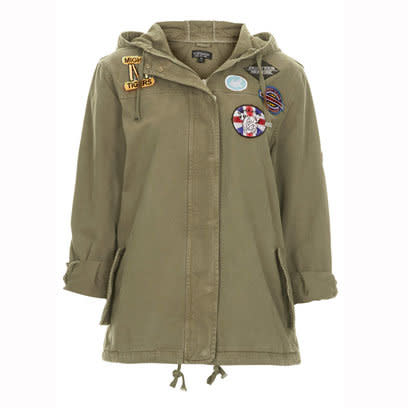 Badged lightweight short parka by Topshop | Spring Coats | Office Fashion | redonline.co.uk