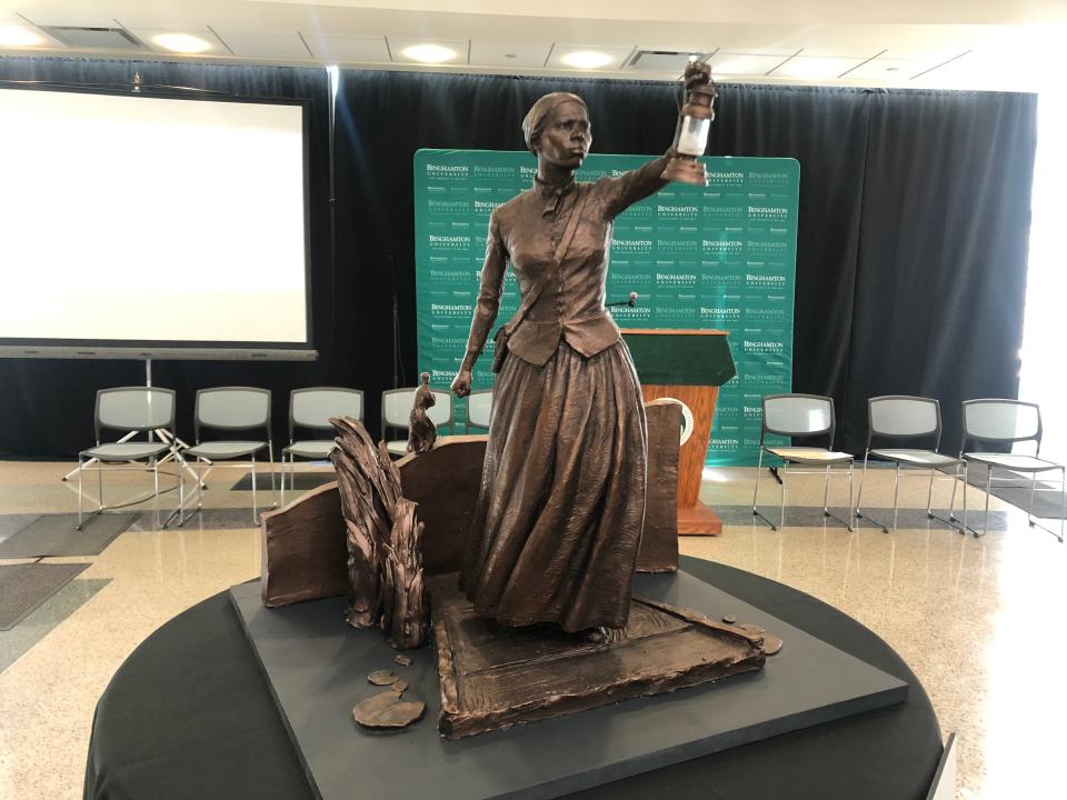 'Leading the Way to Freedom,' created by artist Zoe Dufour, was one of five final designs considered for the Harriet Tubman statue that will be erected behind Binghamton University's Downtown Center.