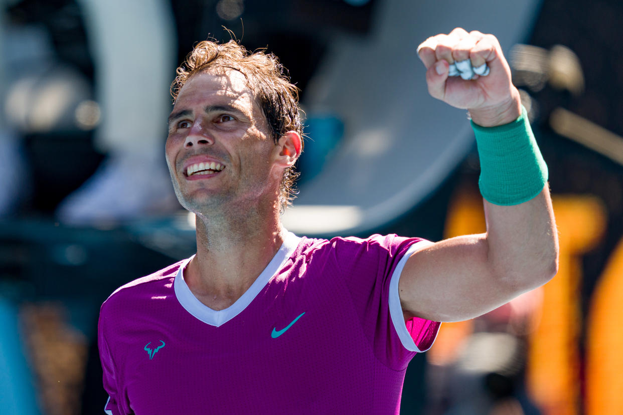 Rafael Nadal ganó su primer partido en el Open de Australia con suficiencia. Foto: Andy Cheung/Getty Images.