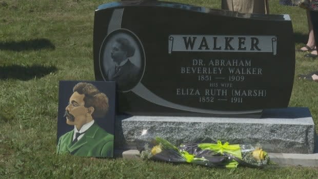 A headstone honouring the first Black Canadian-born lawyer, Abraham Beverley Walker, was unveiled on Thursday June 24, 2021 at a Saint John cemetery.  (Graham Thompson - image credit)