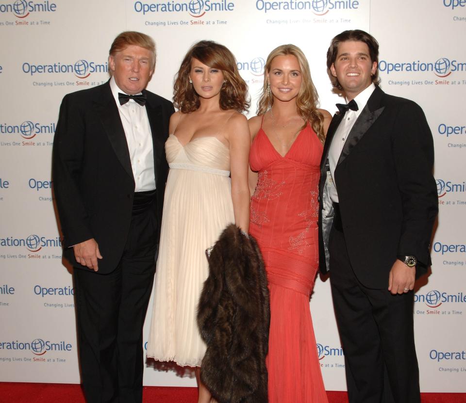 With Donald Trump, Vanessa Trump and Donald Trump Jr. at the Operation Smiles annual dinner.