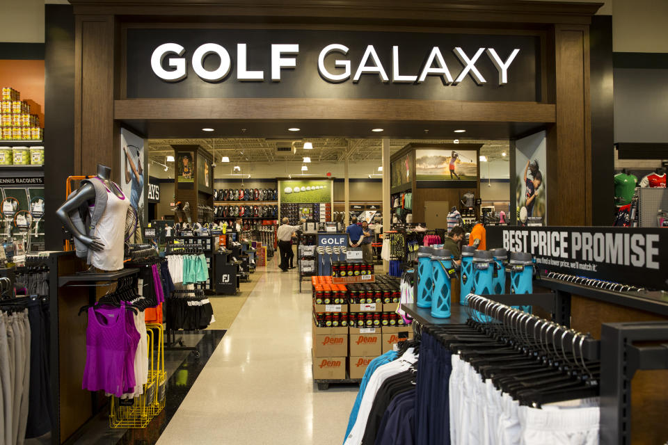 The interior entrance of Golf Galaxy as seen from the new DICK'S Sporting Goods at Baybrook Mall in Friendswood, Texas on Tuesday, October 18, 2016. The Golf Galaxy store is one of two new locations now open for business in the Houston area. (Photo by Scott Dalton/Invision for DICK'S Sporting Goods/AP Images)