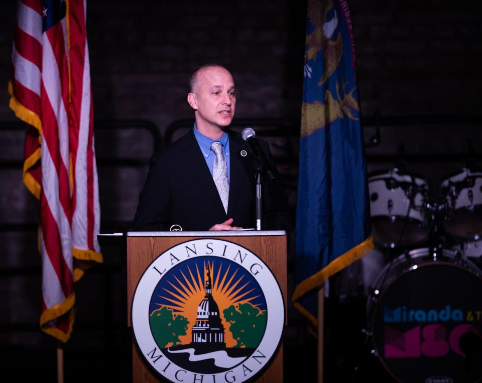 Lansing Mayor Andy Schor speaks Tuesday, March 12, 2024, during his State of the City address at Grewal Hall in downtown Lansing.