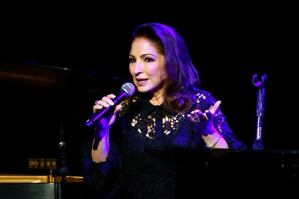 Gloria Estefan accepts her Icon award at the 2023 RIAA Honors, held Sept. 19, 2023, in Washington, D.C.