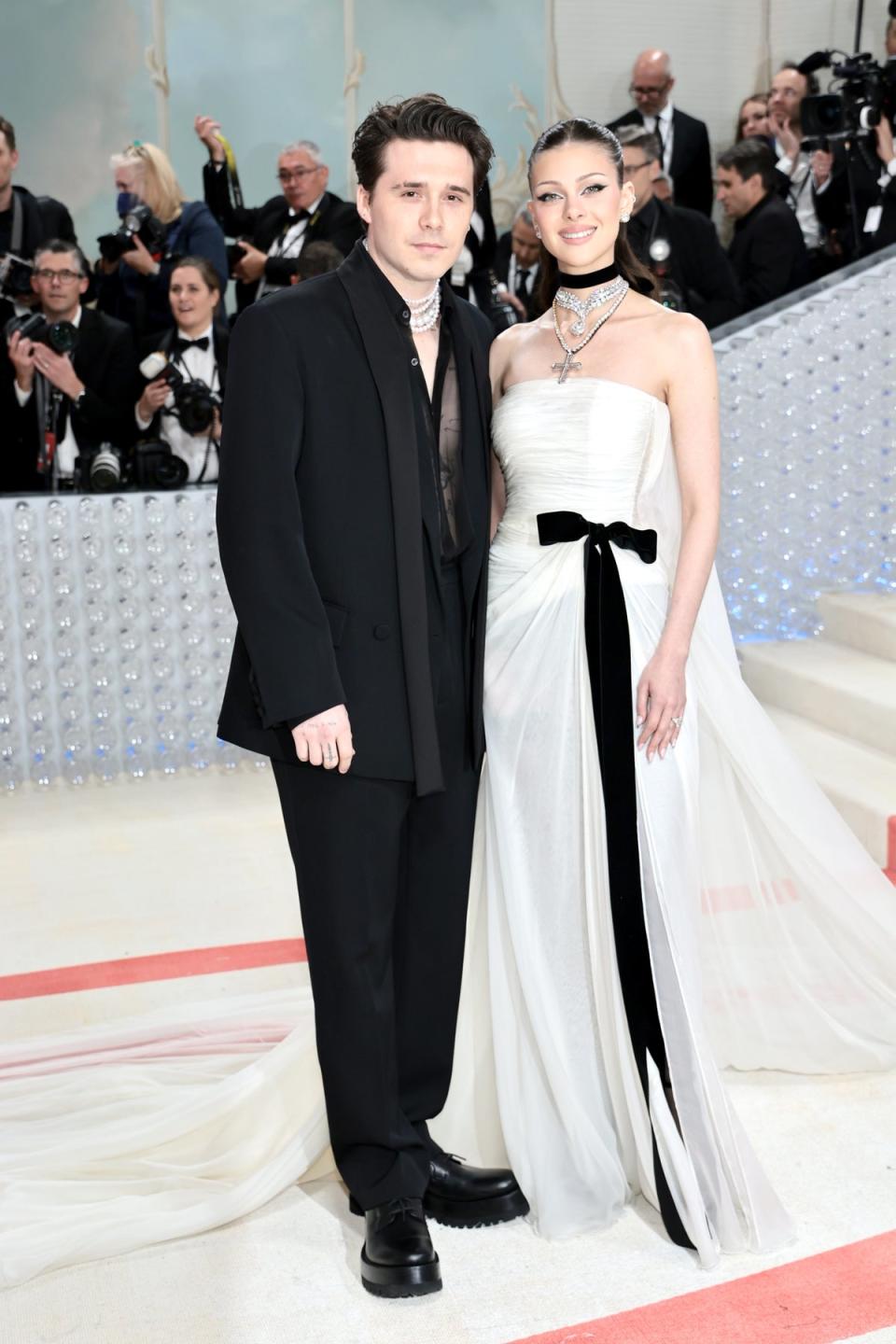 Nicola Peltz Beckham and Brooklyn Peltz Beckham at the 2023 Met Gala (Getty Images)