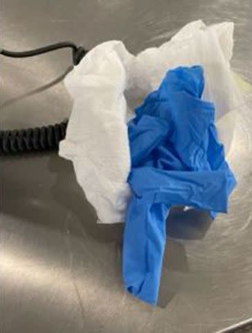 <p>TSA_Northeast/X</p> Bullets concealed inside of a disposable baby diaper