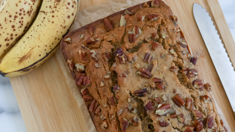 sweet potato banana bread close-up