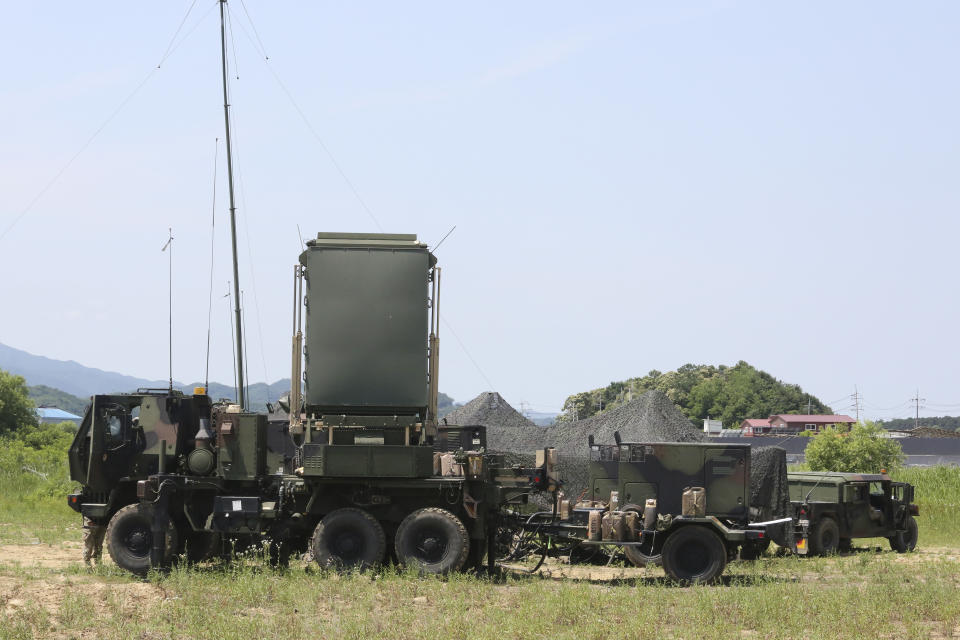 U.S. Army equipments sit in a field in Yeoncheon, South Korea, near the border with North Korea, Friday, June 19, 2020. South Korea said Thursday it hasn't detected any suspicious activities by North Korea, a day after it threatened with provocative acts at the border in violation of a 2018 agreement to reduce tensions. (AP Photo/Ahn Young-joon)