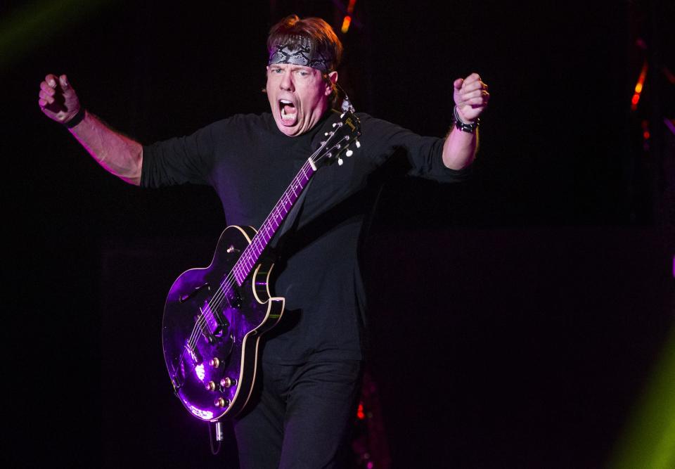 George Thorogood and The Destroyers, pictured in 2015 on stage at The Grand Opera House in Wilmington, Delaware.