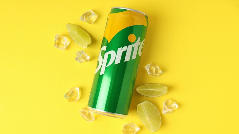 Can of sprite with limes