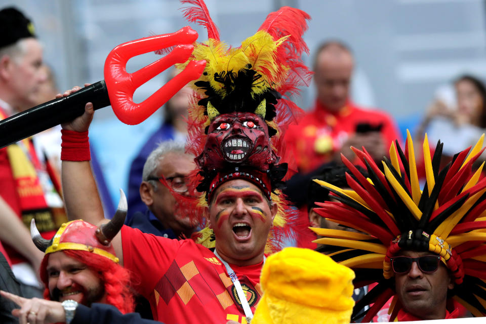 <p>Belgium’s fans are confident of victory pre-match </p>