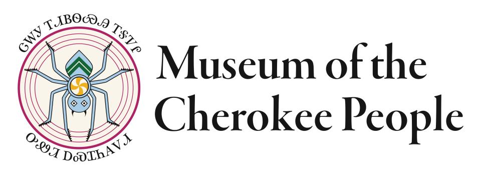 The new logo for the Museum of the Cherokee People brings a contemporary edge and palette to the museum’s water spider icon originally taken from a Mississippian-period shell gorget carving. The new logo was created by Designer Tyra Maney (Eastern Band of Cherokee Indians, Diné).