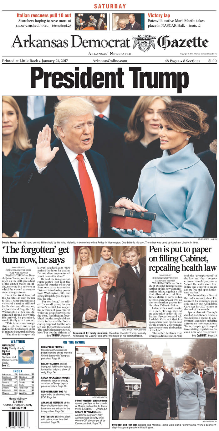 <p>Arkansas Democrat-Gazette, Little Rock, Ark. (newseum.org) </p>