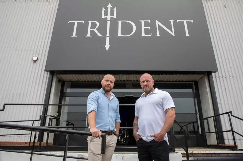 Reward’s business development director for the South West & Wales, David Owen, and owner of Trident Fitness Craig Stephen
