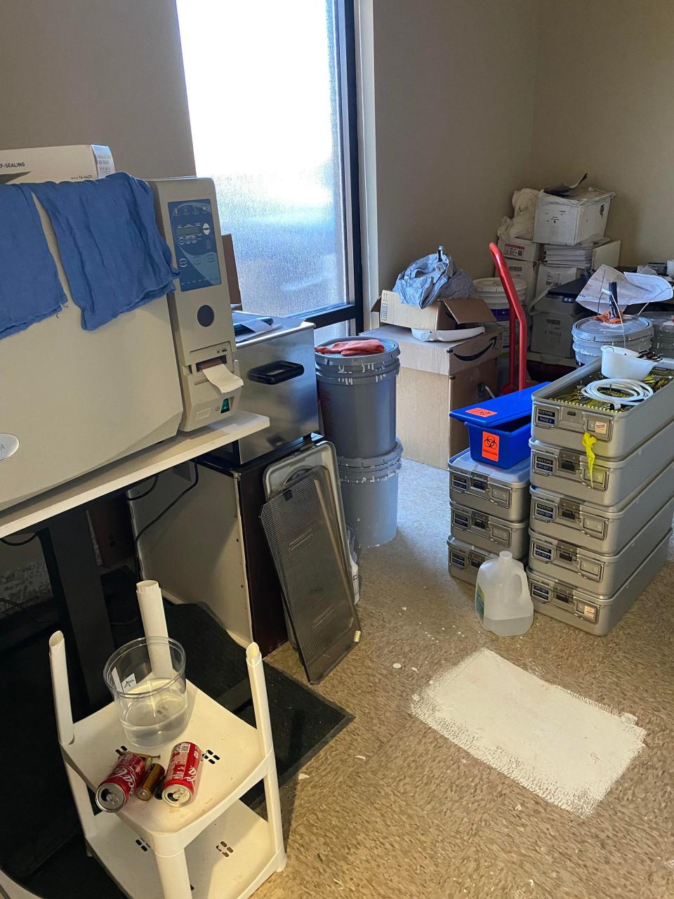 A room at Restore Plastic Surgery, where ex-employees say equipment was cleaned and processed prior to procedures in what they say should have been a sterile environment.