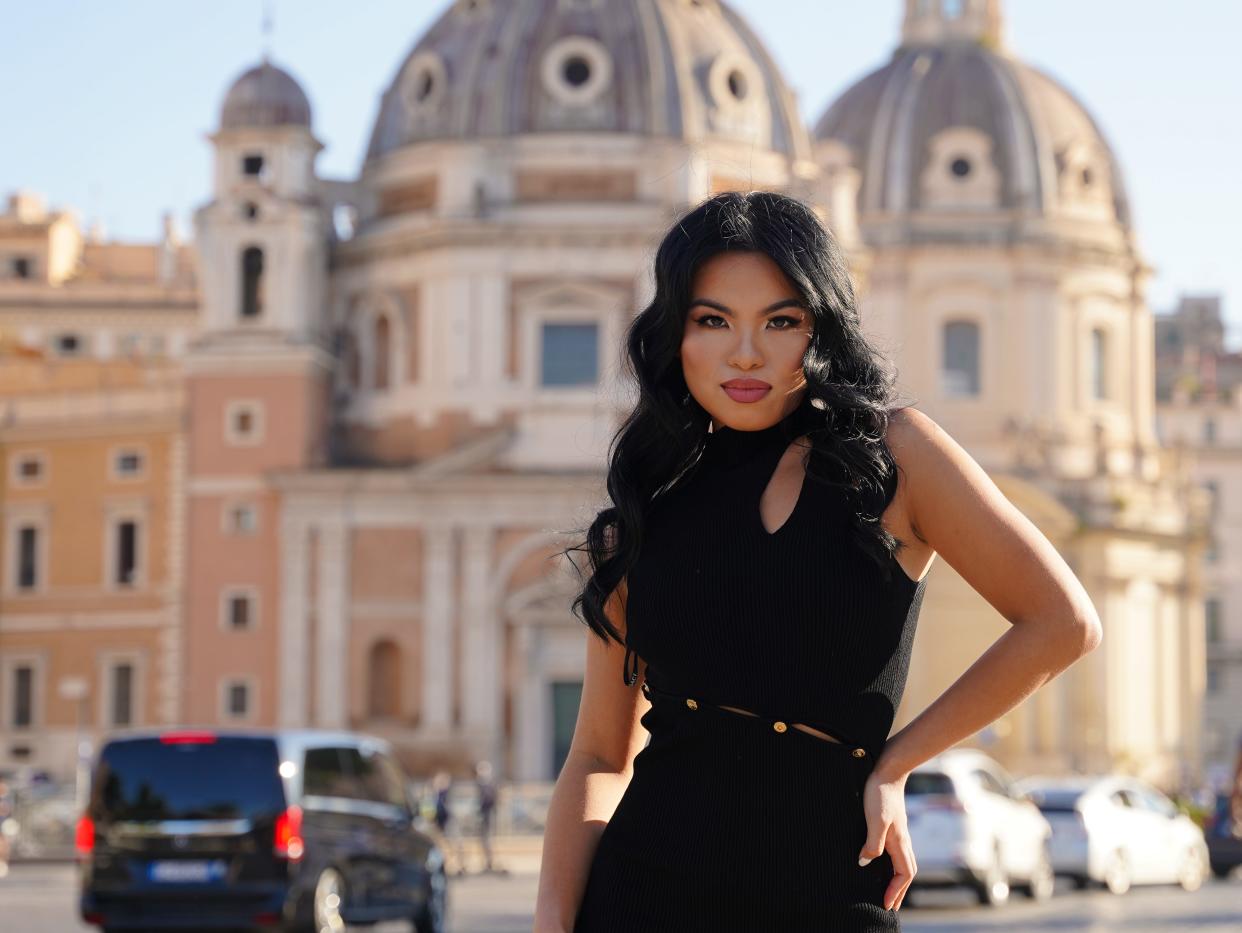 photograph of Cindy Starfall posing in Italy