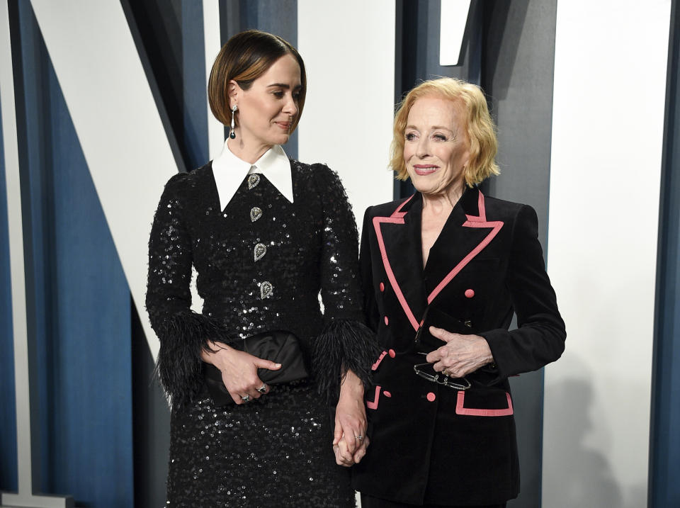 Sarah Paulson and Holland Taylor at the Vanity Fair Oscar party on Feb. 9, 2020. (Photo: Evan Agostini/Invision/AP)