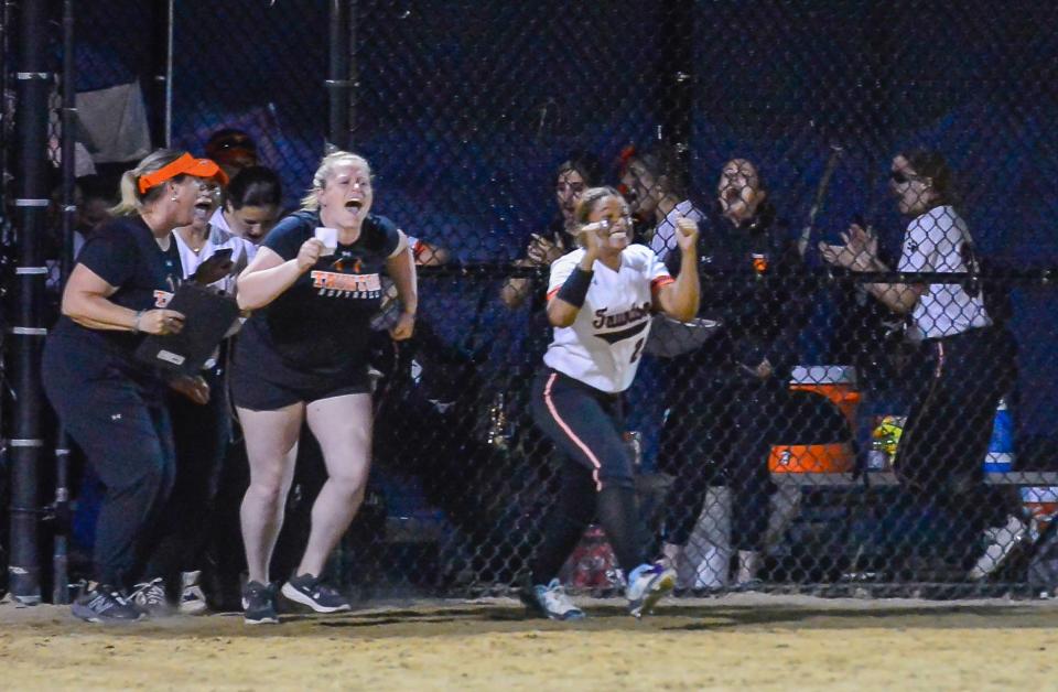 Taunton celebrates their win over Methuen in the Division 1 Final Four game held at Worcester State.