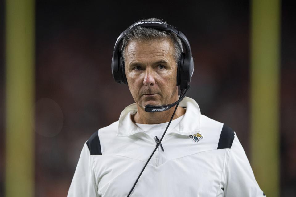 Jacksonville Jaguars head coach Urban Meyer on the sidelines during an NFL football game against the Cincinnati Bengals on Sept. 30. Meyer was fired in December, and his wife, Shelley Jean Meyer, sold their South Jacksonville home in March.