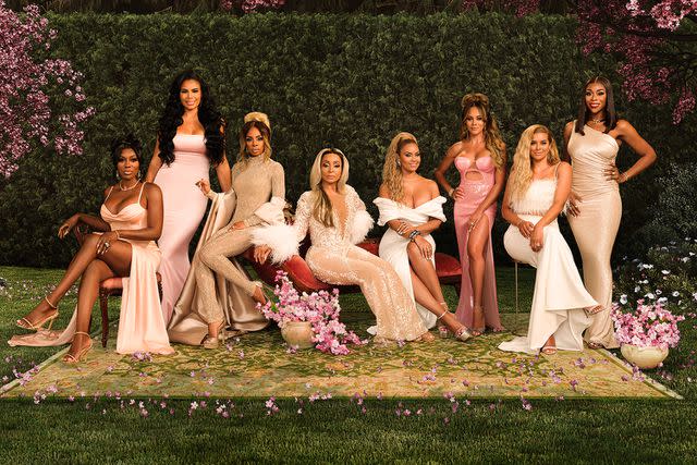 <p>Jai Lennard/Bravo</p> The cast of 'The Real Housewives of Potomac' (from left to right): Wendy Osefo, Mia Thornton, Candiace Dillard Bassett, Karen Huger, Gizelle Bryant, Ashley Darby, Robyn Dixon and Nneka Ihim.