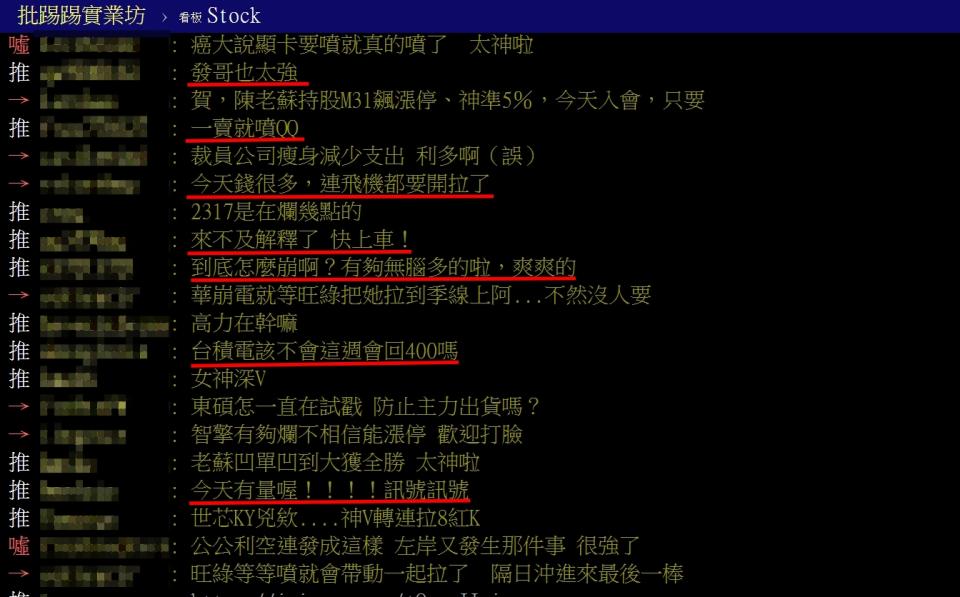 網友討論台股走勢。圖／翻攝PTT