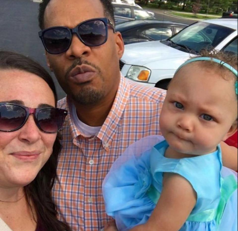 When the Chandlers, seen here when their daughter was baby, first started dating, Walter was prepared for subtle racist responses. For Pamela, the reactions came as a surprise.  (Photo: Photo courtesy of Pamela Chandler)