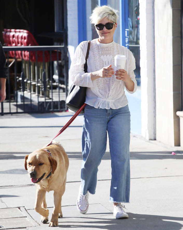 <p>Selma Blair picks up her service dog from the groomer after grabbing coffee in L.A. on Jan. 20.</p>