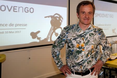 Laurent Mecrat, President of Smoovengo, a self-service bicycles service, attends a news conference in Paris, France, May 10, 2017. REUTERS/Gonzalo Fuentes