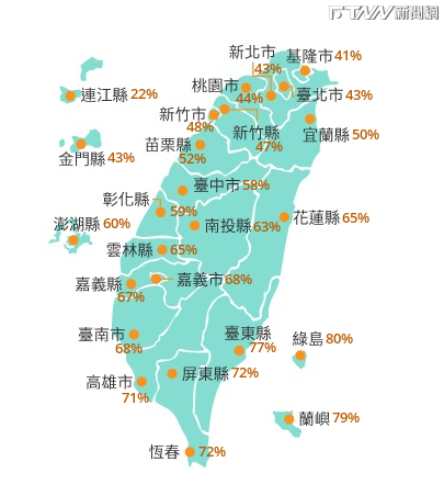 中颱「小犬」各地區暴風圈侵襲機率。（圖／截自中央氣象署官網）