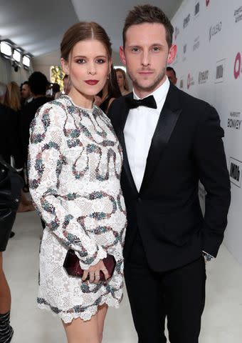 <p>Rich Fury/Getty</p> Kate Mara and Jamie Bell attend the 27th annual Elton John AIDS Foundation Academy Awards Viewing Party on February 24, 2019 in West Hollywood, California.