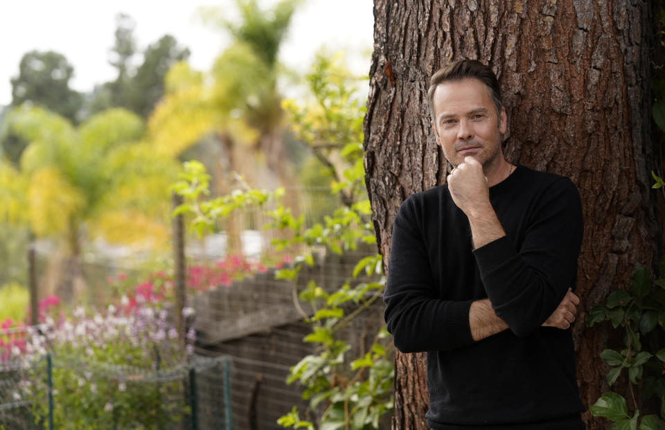 Actor Barry Watson poses for a portrait at his home in the Brentwood section of Los Angeles on Friday, Oct. 22, 2021, to promote a reboot of the Michael Landon TV series “Highway to Heaven," which co-stars Jill Scott as an angel sent to earth to help people. (AP Photo/Chris Pizzello)