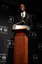 NEW YORK, NY - DECEMBER 10: Robert Griffin III of the Baylor Bears poses with the trophy after being named the 77th Heisman Memorial Trophy Award winner during a press conference at The New York Marriott Marquis on December 10, 2011 in New York City. (Photo by Jeff Zelevansky/Getty Images)