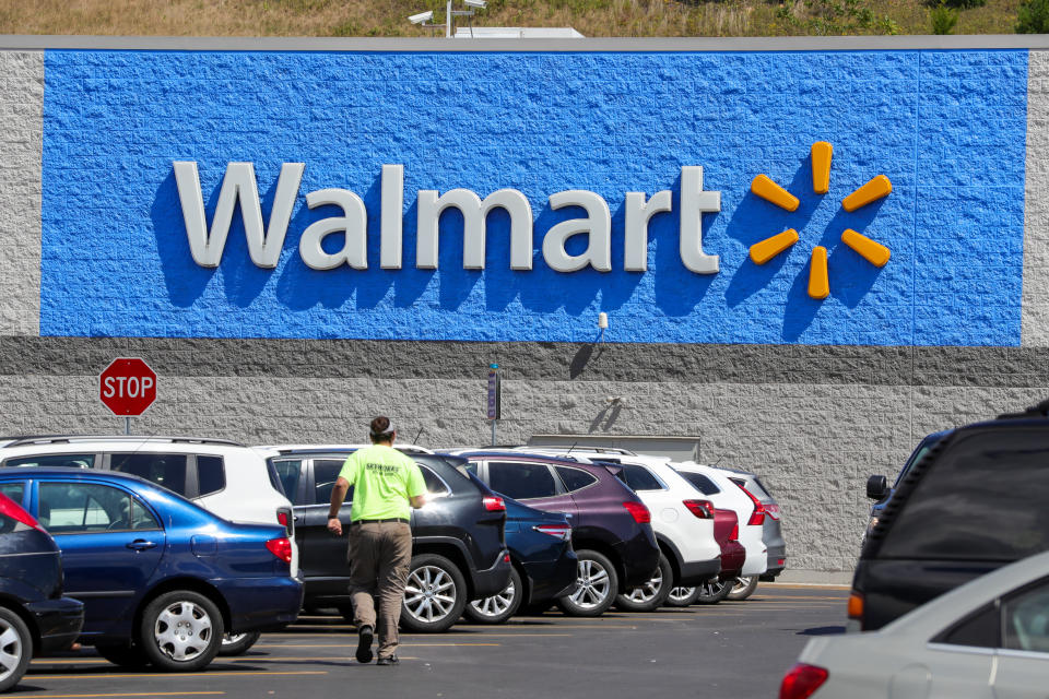 BLOOMSBURG, UNITED STATES - 2022/08/18: The Walmart logo is displayed outside their store near Bloomsburg. (Photo by Paul Weaver/SOPA Images/LightRocket via Getty Images)