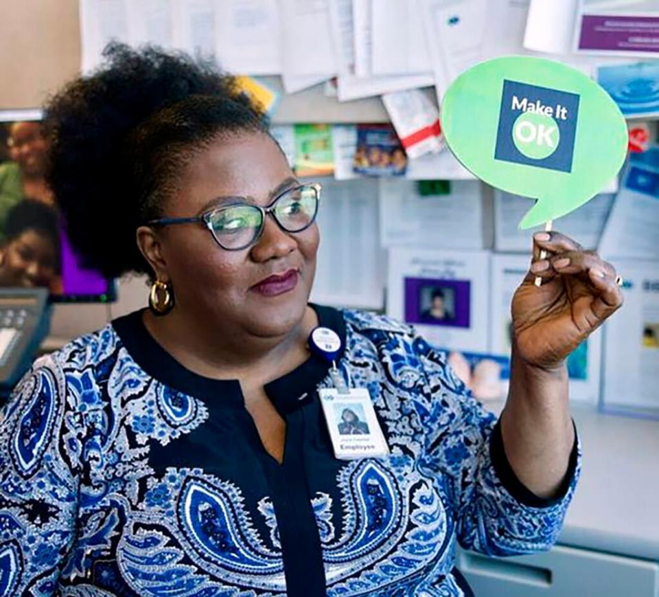 Financial insecurity can heighten stress, and most health insurance covers some type of mental health assistance. Joyce Coleman, a care coordinator at a Minneapolis company, works to reduce the stigma of asking for mental health help. (Joyce Coleman via AP)