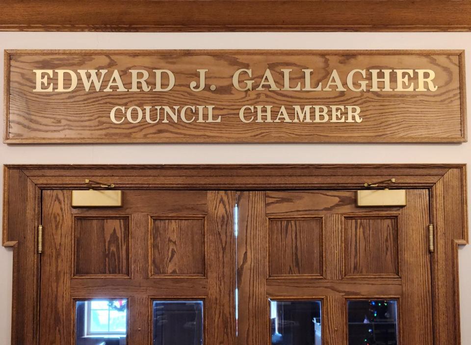 The Old Tappan chambers in which Mayor Thomas Gallagher was sworn were named for his father, former Mayor Edward Gallagher