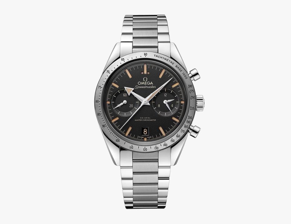 <p><a href="https://www.omegawatches.com/en-us/watch-omega-speedmaster-57-co-axial-master-chronometer-chronograph-40-5-mm-33210415101001" rel="nofollow noopener" target="_blank" data-ylk="slk:Shop Now;elm:context_link;itc:0;sec:content-canvas" class="link ">Shop Now</a></p><p>Speedmaster '57 Co‑Axial Master Chronometer Chronograph</p><p>omegawatches.com</p><p>$330.00</p>