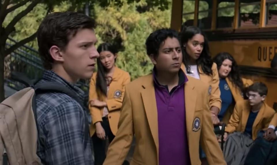 Tom Holland and Tony Revolori in "Spider-Man: Homecoming."