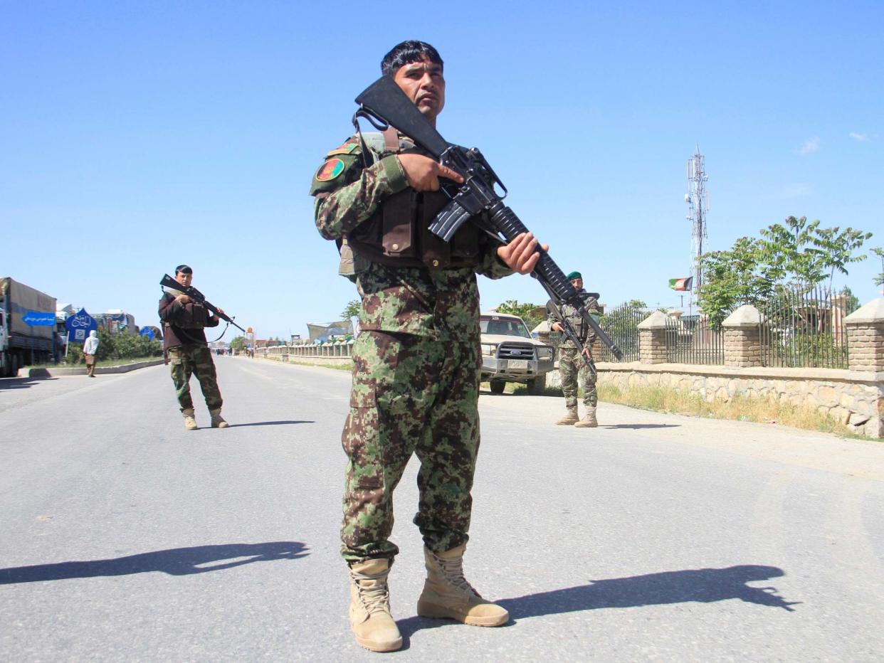 Afghan national army forces stand guard in Ghazni province, Afghanistan: REUTERS