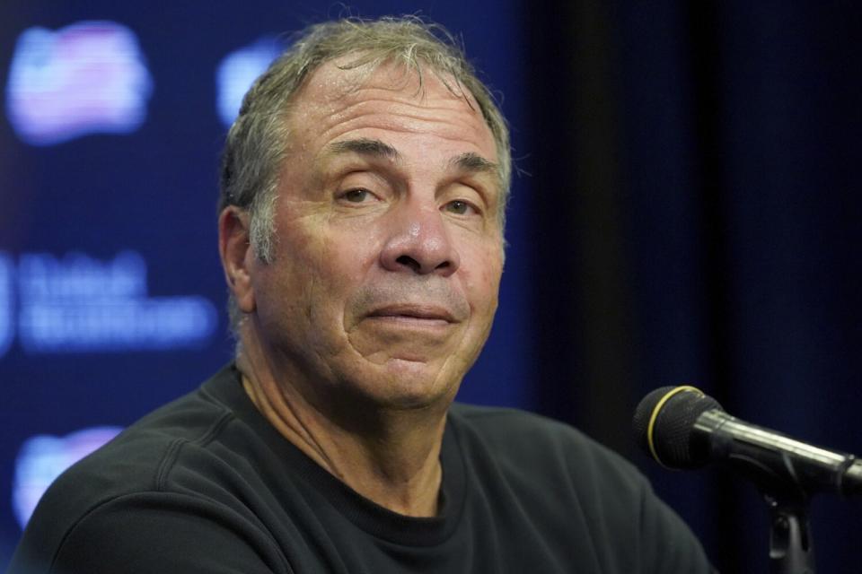 Revolution coach Bruce Arena listens to a question during a news conference on July 25 in Foxborough, Mass.