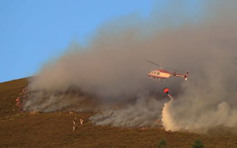 Helicopters dropped hundreds of thousands of gallons a day on the fires - Credit: PA