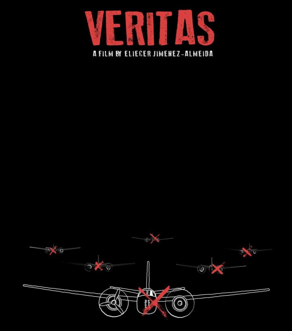 Póster del largometraje documental “Veritas”, editado por Abello bajo la dirección de Eliecer Jiménez Almeida y exhibido en el Festival Internacional de Cine de Miami 2022. 