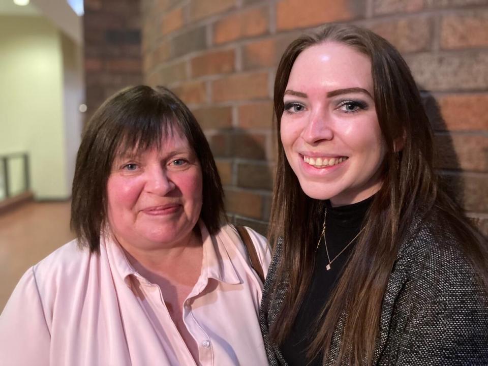 Rosemary Ivany, left, and her daughter, Jessica Ivany, felt a sense of relief outside provincial court Tuesday. (Malone Mullin/CBC - image credit)