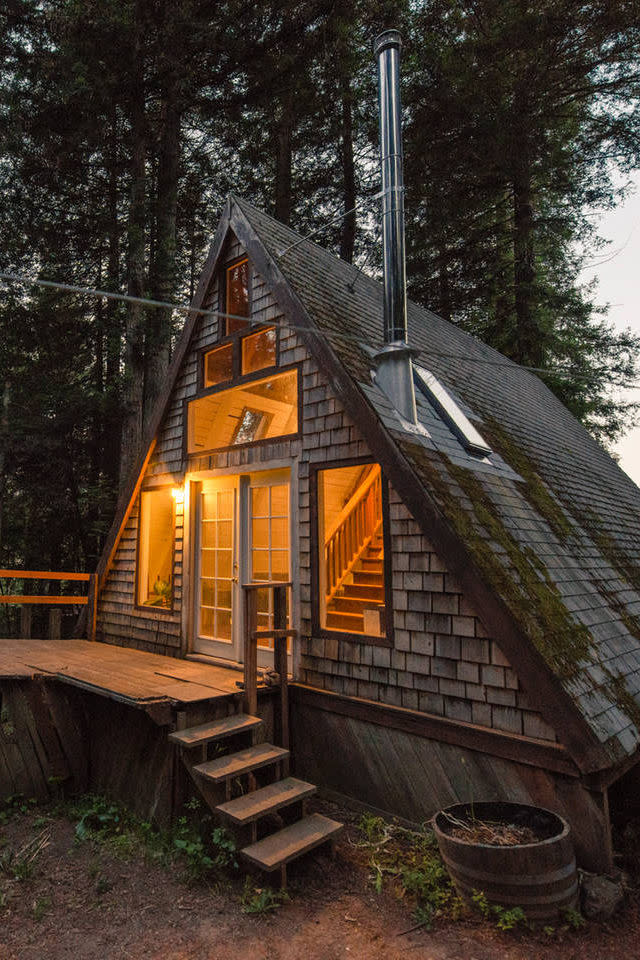 12) A-Frame Cabin in the Woods