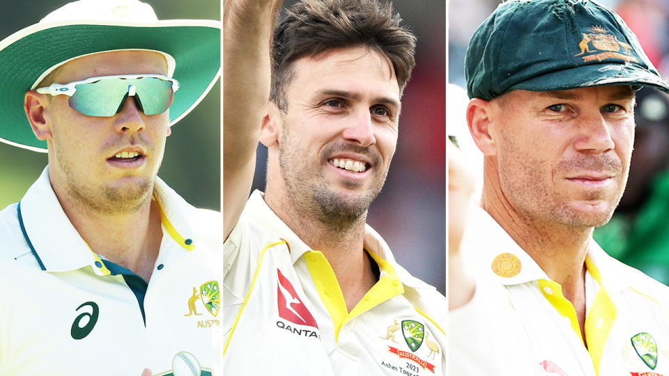 Cameron Green, Mitch Marsh and David Warner.