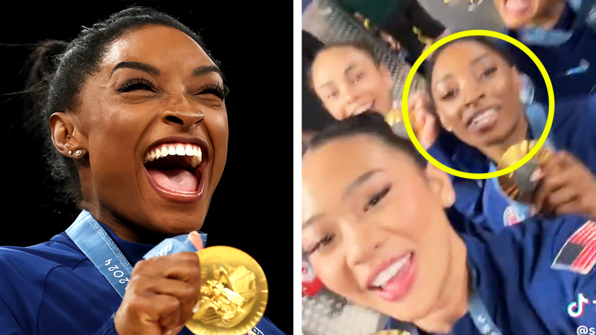 Olympics 2024: Simone Biles captured in eye-opening moment with teammate  after historic feat - Yahoo Sport