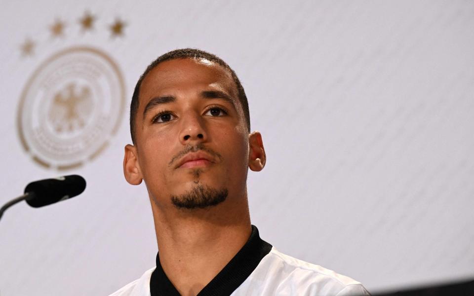 Germanys defender Thilo Kehrer attends a press conference at Al Shamal Stadium in Al Shamal, north of Doha - Getty Images/Ina Fassbender