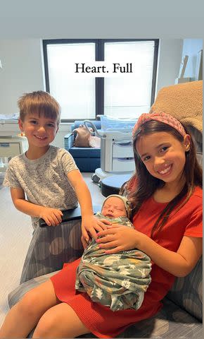 <p>Jana Kramer/Instagram</p> Jana Kramer's son Jace and daughter Jolie with baby brother Roman