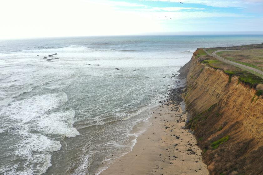 CALIFORNIA, USA - DECEMBER 28: A view of massive waves at Mavericks Beach of Half Moon Bay as high surf and coastal flood warning in California, United States on December 28, 2023. (Photo by Tayfun Coskun/Anadolu via Getty Images)