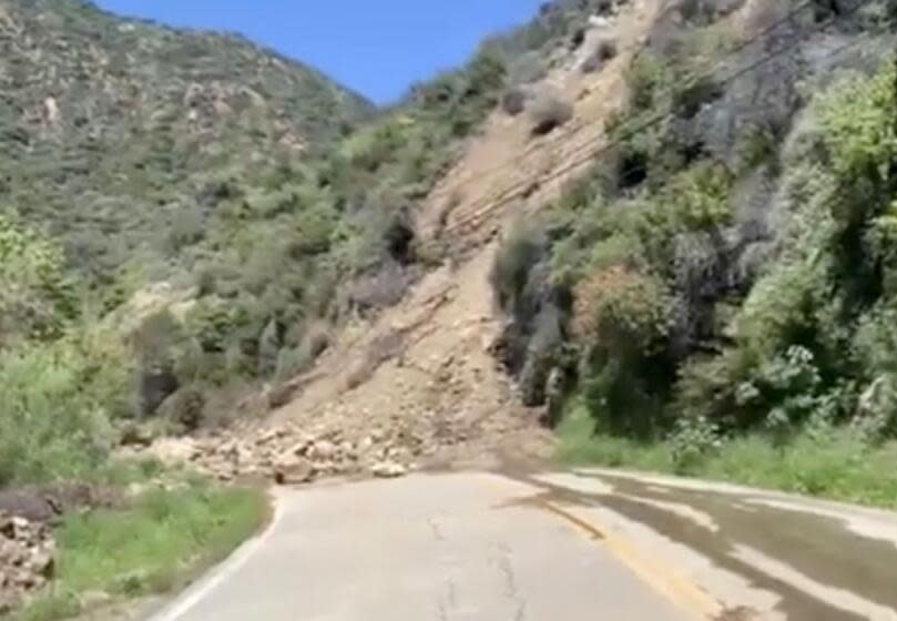 From the Caltrans District 7 X (formerly Twitter) post: Caltrans District 7 estimates the massive landslide at postmile 1.8 on Route 27 in Topanga Canyon will be cleared by fall 2024. Water continues to seep out from under dirt, mud and rocks, indicating mass may move. Landslide is about 9.2 million pounds.