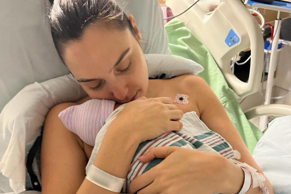 <p>Gal Gadot/Instagram</p> Gal Gadot and her newborn baby Ori